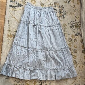 Madewell Chambrey Blue Striped Maxi Skirt XS